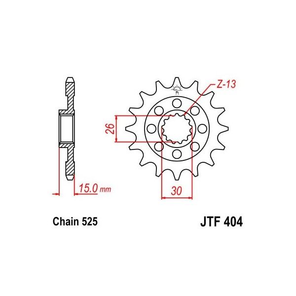 Pignon acier 17 dents JT Sprockets chaîne 525 BMW S1000RR