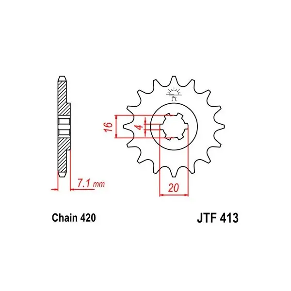 Pignon JT SPROCKETS acier standard 413 - 420