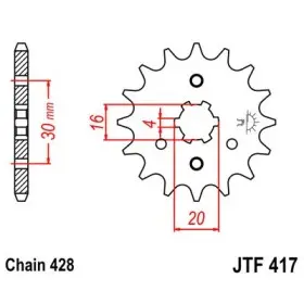 Pignon JT SPROCKETS acier standard 417 - 428