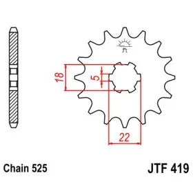 Pignon JT SPROCKETS acier standard 419 - 525