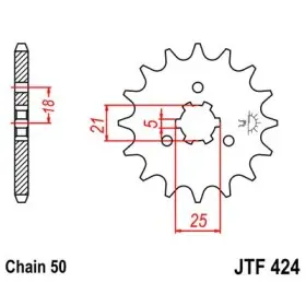 Pignon JT SPROCKETS acier standard 424 - 530