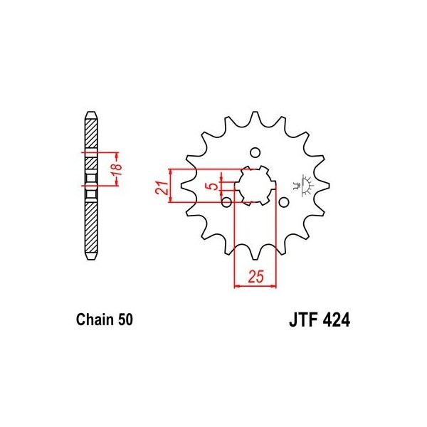 Pignon acier 15 dents JT Sprockets chaîne 530 Suzuki GT750 