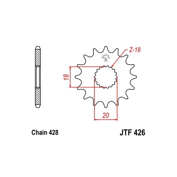 Pignon JT SPROCKETS acier standard 426 - 428