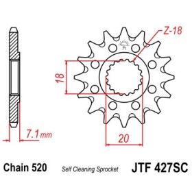 Pignon anti-boue acier 13 dents JT Sprockets chaîne 520 Suzuki