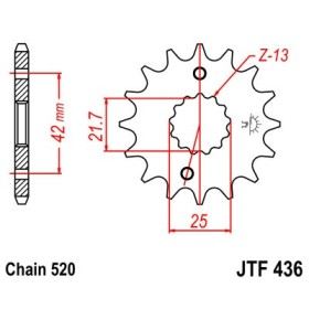 Pignon acier 14 dents JT Sprockets chaîne 520