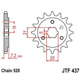 Pignon acier 16 dents JT Sprockets chaîne 520 Suzuki