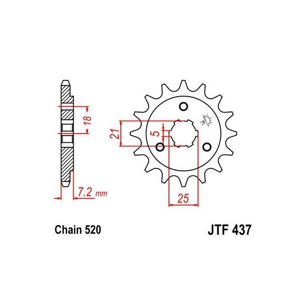 Pignon acier 16 dents JT Sprockets chaîne 520 Suzuki 