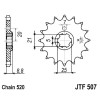 Pignon acier 15 dents JT Sprockets Sprockets chaîne 520 