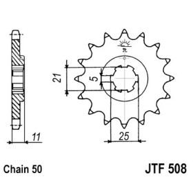 Pignon acier 16 dents JT Sprockets chaîne 530 Kawasaki H2 750