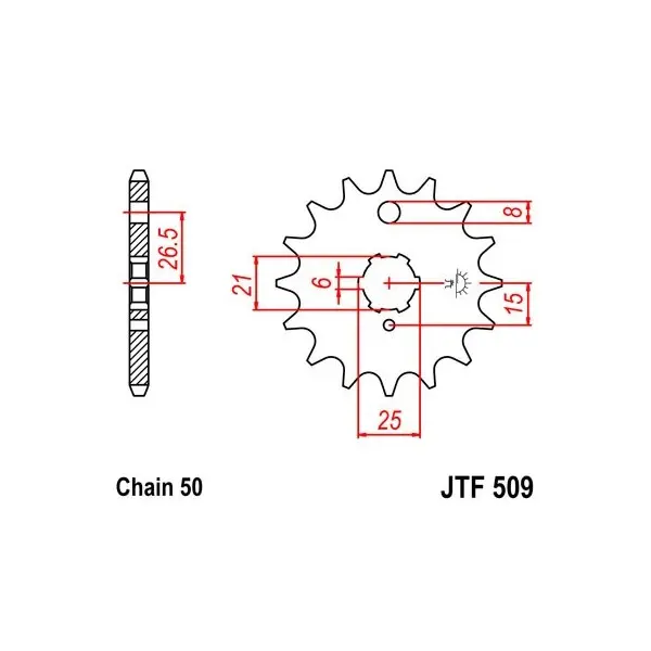 Pignon JT SPROCKETS acier standard 509 - 520