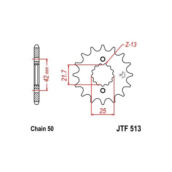Pignon acier 15 dents JT Sprockets chaîne 530 Suzuki GSF650 