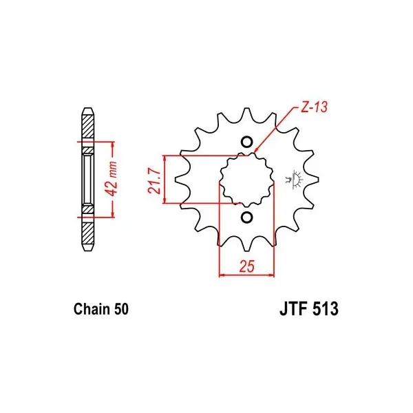 Pignon JT SPROCKETS acier standard 513 - 530