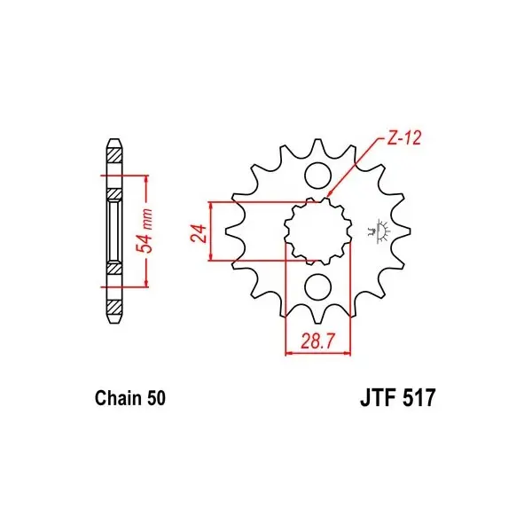 Pignon JT SPROCKETS acier standard 517 - 630