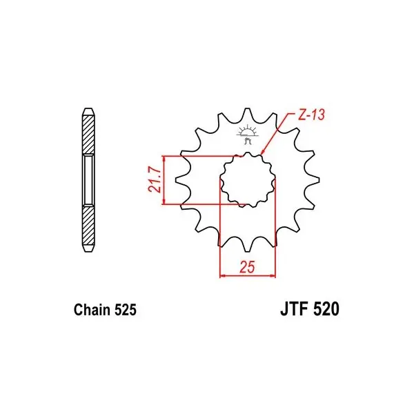 Pignon JT SPROCKETS acier standard 520 - 525