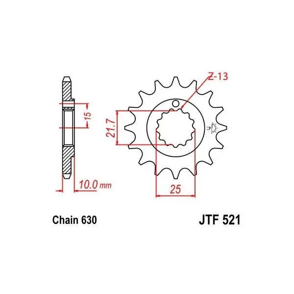 Pignon JT SPROCKETS acier standard 521 - 630