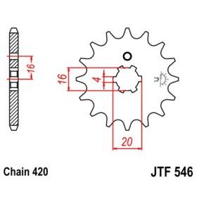 Pignon acier 13 dents JT Sprockets chaîne 420