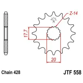 Pignon JT SPROCKETS acier standard 558 - 520