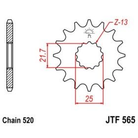 Pignon acier 16 dents JT Sprockets chaîne 520