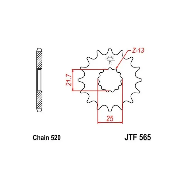Pignon JT SPROCKETS acier standard 565 - 520