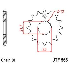 Pignon acier 14 dents JT Sprockets chaîne 530 Suzuki GSX-R750