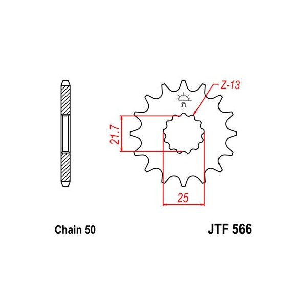 Pignon acier 14 dents JT Sprockets chaîne 530 Suzuki GSX-R750
