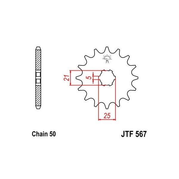 Pignon acier 17 dents JT Sprockets chaîne 530 Yamaha XS400