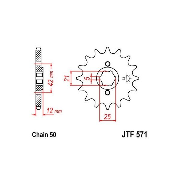 Pignon acier 16 dents JT Sprockets chaîne 520 Yamaha XJ600 