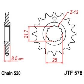 Pignon acier 16 dents JT Sprockets chaîne 520 Yamaha XTZ750 SUPER TENERE