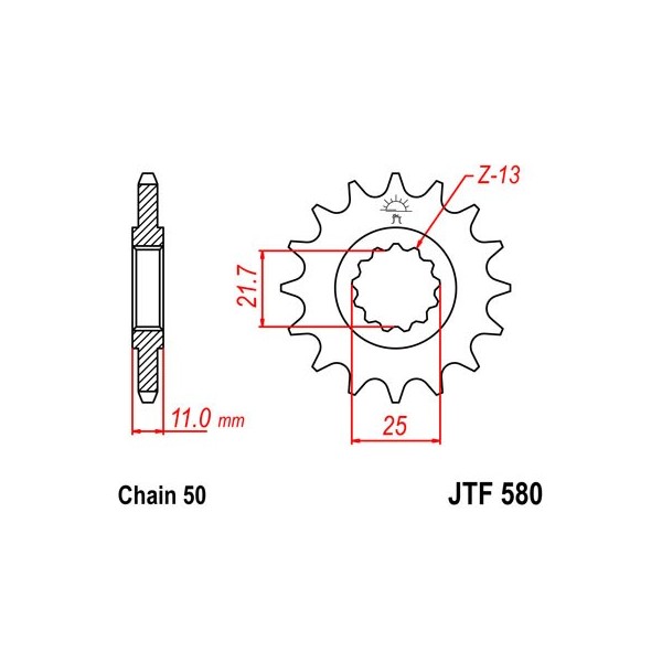 Pignon acier 15 dents JT Sprockets chaîne 530 Yamaha 