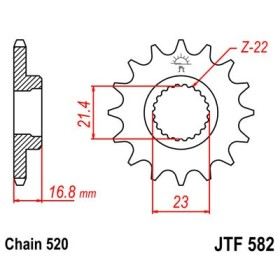Pignon acier 16 dents JT Sprockets chaîne 520 Yamaha XJ600S DIVERSION