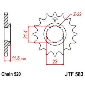 Pignon acier 13 dents JT Sprockets chaîne 520 Yamaha TT-R250