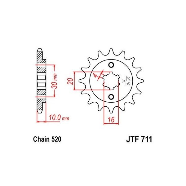 Pignon acier 12 dents JT Sprockets chaîne 520 Cagiva Mito 125 EV 