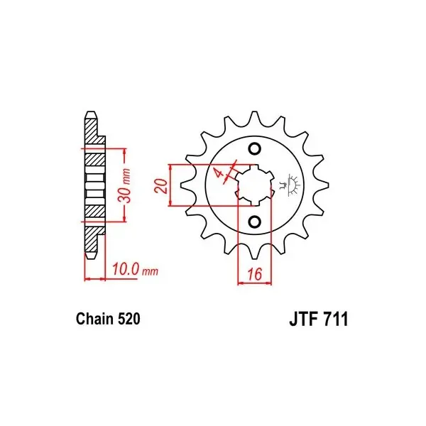 Pignon JT SPROCKETS acier standard 711 - 520