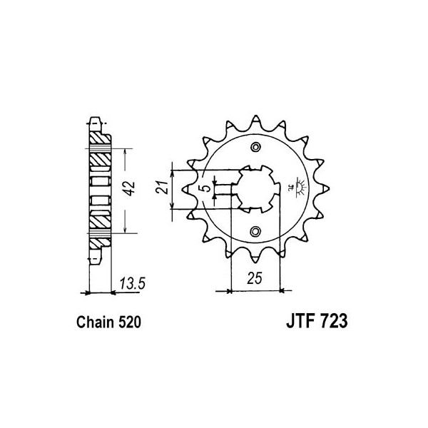 Pignon acier 14 dents JT Sprockets chaîne 520 cagiva 350 Elefant Paris Dakar