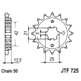 Pignon JT SPROCKETS acier standard 725 - 530