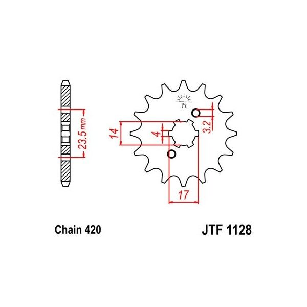 Pignon acier 11 dents JT Sprockets chaîne 420 