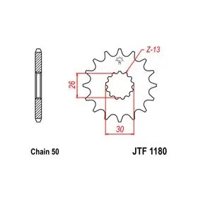 Pignon JT SPROCKETS acier standard 1180 - 530