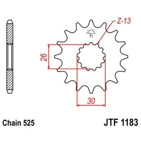 Pignon acier 17 dents JT Sprockets chaîne 525 TRiumph 800 Bonneville