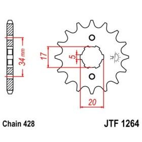 Pignon acier 17 dents JT Sprockets chaîne 428 HONDA XLR125R