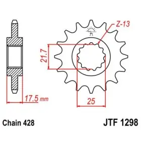 Pignon JT SPROCKETS acier standard 1298 - 520