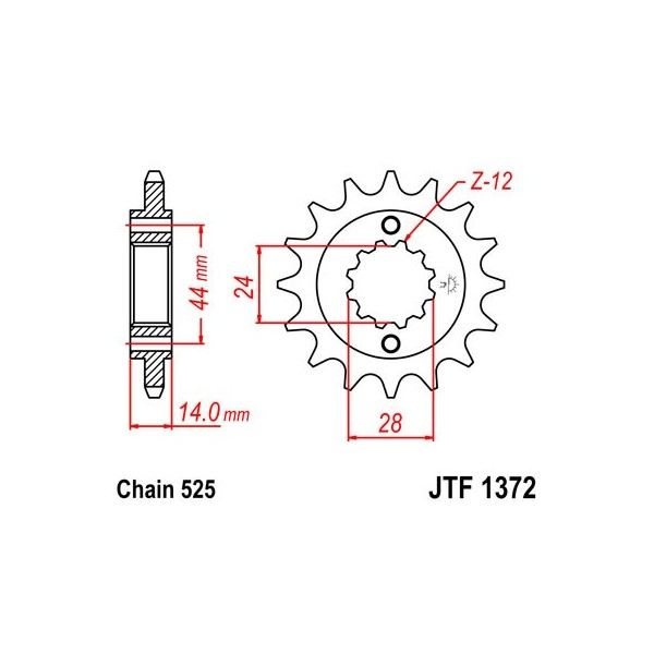 Pignon acier 17 dents JT Sprockets chaîne 525 VT750C2 SHADOW