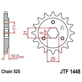 Pignon acier 15 dents JT chaîne 525 Suzuki DR650SE