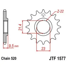 Pignon JT SPROCKETS acier standard 1577 - 520