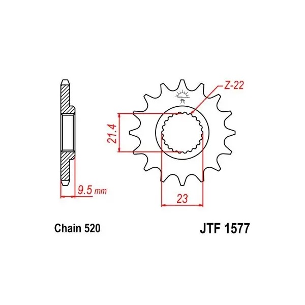 Pignon JT SPROCKETS acier standard 1577 - 520