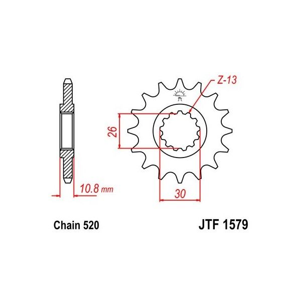 Pignon acier 16 dents JT Sprockets chaîne 520 YZF1000 R1 