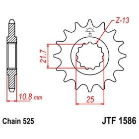 Pignon acier 17 dents JT Sprockets chaîne 525 Yamaha TDM850