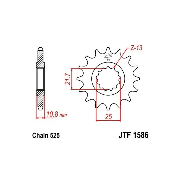 Pignon JT SPROCKETS acier standard 1586 - 428