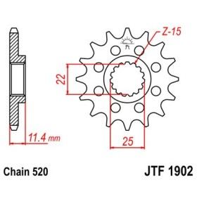Pignon acier 16 dents JT Sprockets chaîne 520 KTM
