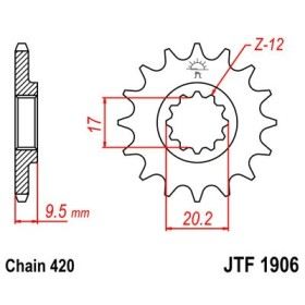 Pignon acier 13 dents JT Sprockets chaîne 520 KTM SX60-65