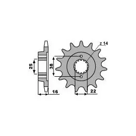 Pignon PBR acier standard 2222 - 525
